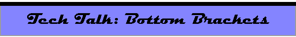 Tech Talk: Bottom Brackets